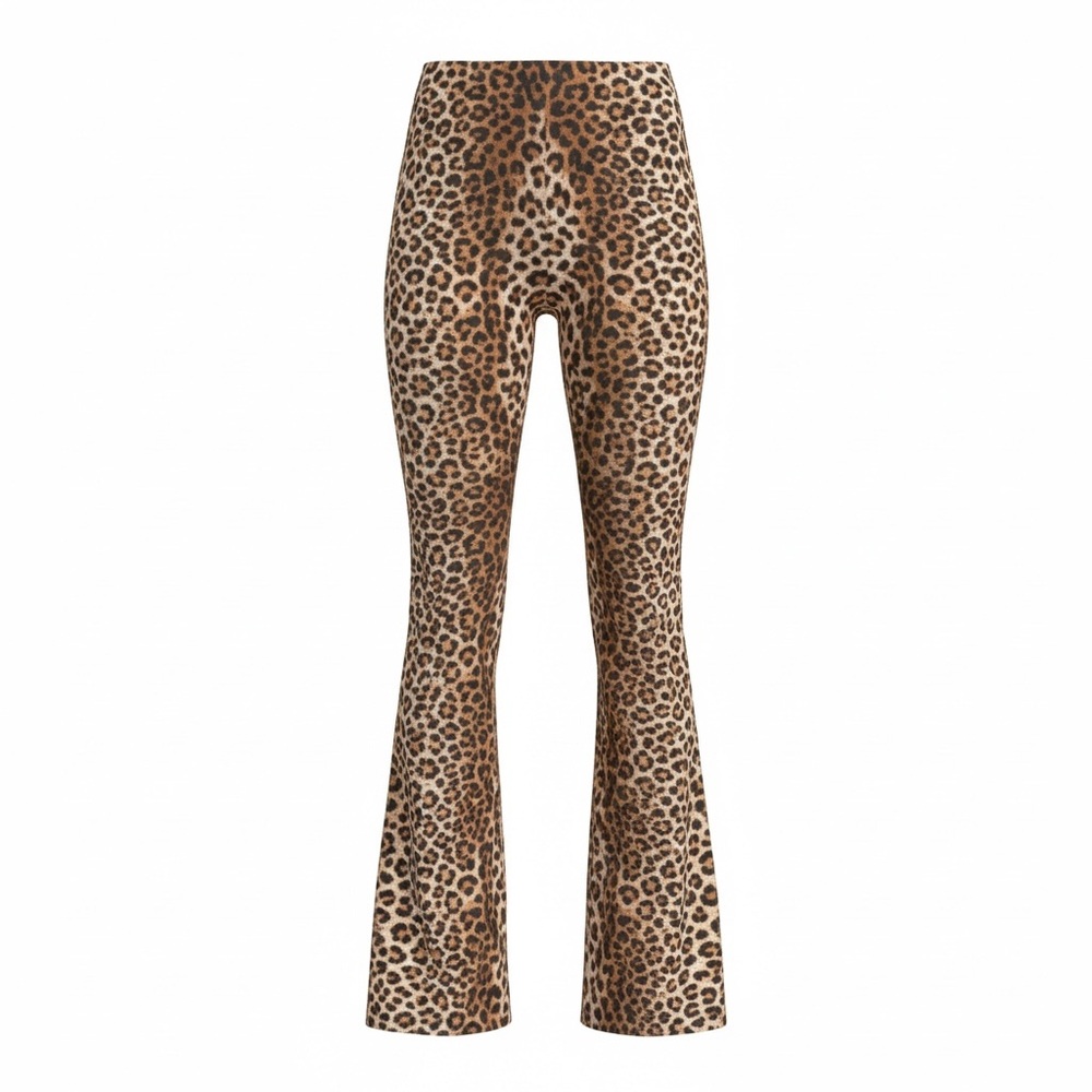 No Boundaries Leopard Print Boot Cut Pants - Brown & Black